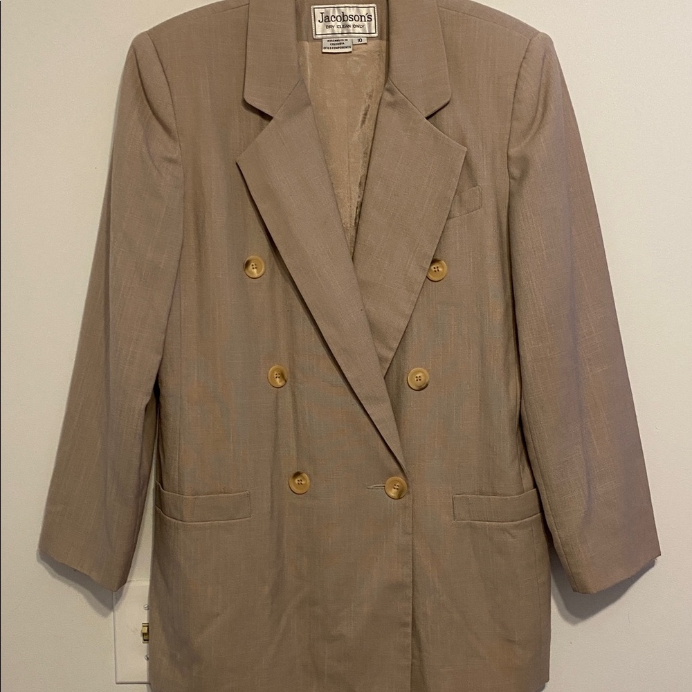 Jacobson’s Tan Double-Breasted Blazer, very stylish and good shape